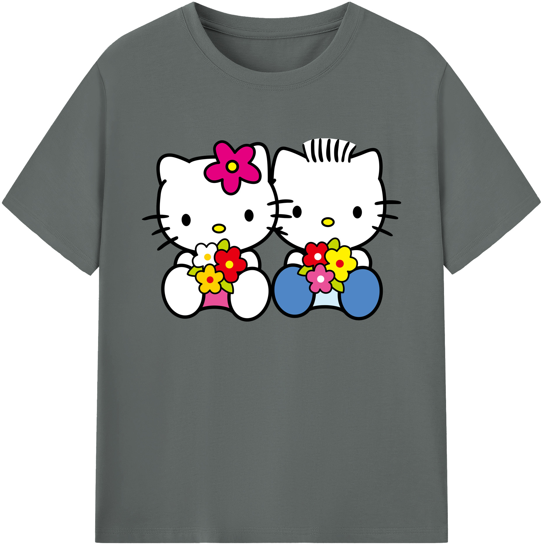 （画像用） Hello Kitty ハローキティ 綿100％ メンズ半袖Tシャツ｜肌触りやわらか＆通気性